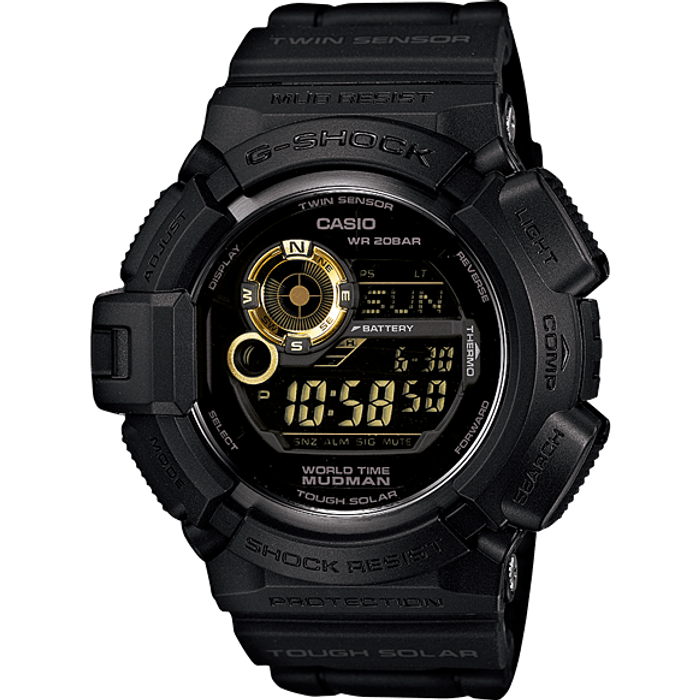 Relógio CASIO G-SHOCK Mudman masculino solar G-9300GB-1DR - aconfianca