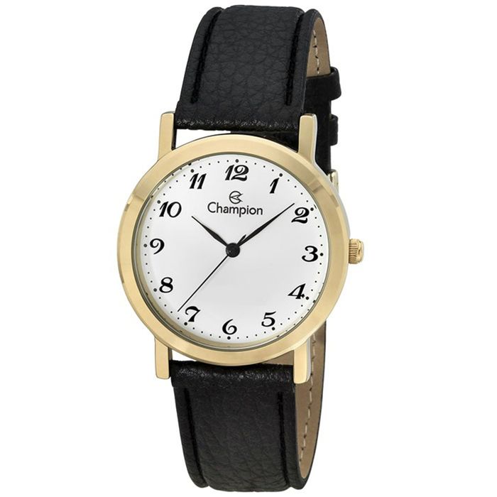 Relógio CHAMPION unissex dourado couro analógico CH22162M - aconfianca