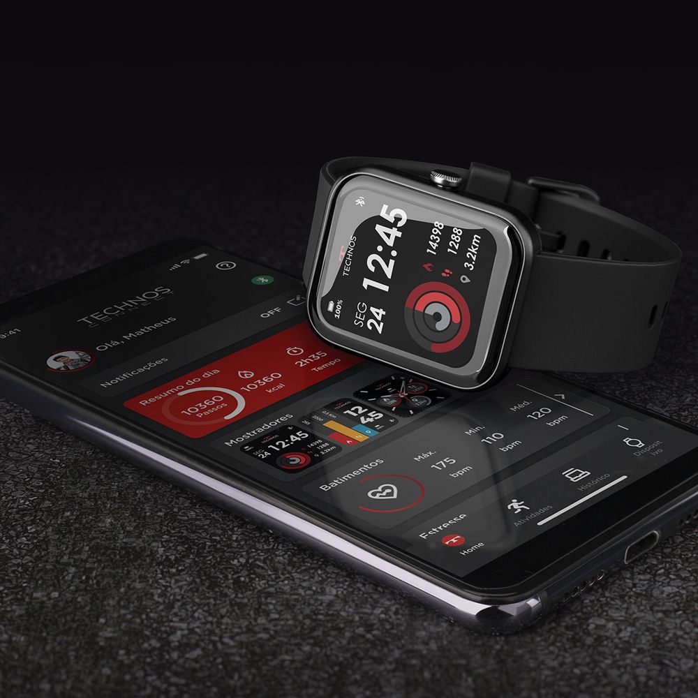 Relógio TECHNOS Smartwatch KIT unissex prata TMAXAB/5K - aconfianca