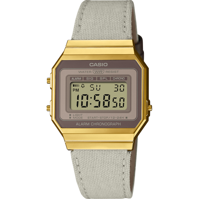 Relógio CASIO VINTAGE feminino pulseira nylon A700WEGL-7AEF