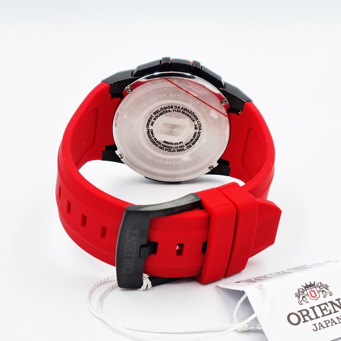 Relógio ORIENT Solartech vermelho anadigi MTSPA004 P1VX - aconfianca