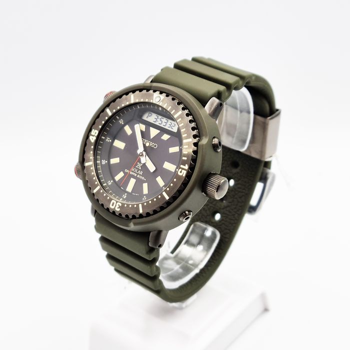 Relógio SEIKO Prospex Solar Diver's anadigi SNJ031P1 N1EX - aconfianca