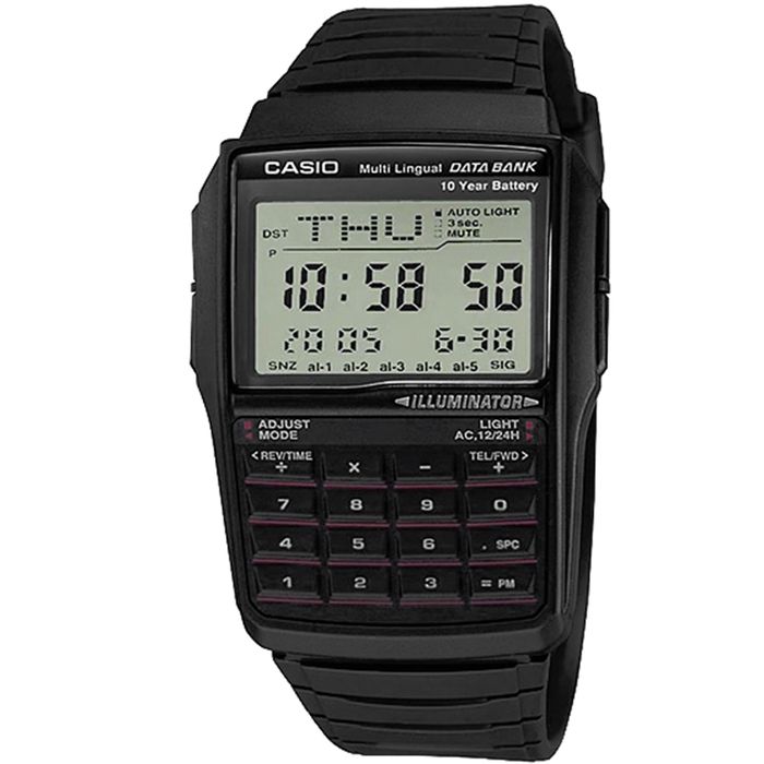 Relógio CASIO Data Bank masculino digital preto DBC-32-1ADF