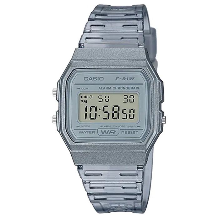 Relógio CASIO unissex transparente digital F-91WS-8DF aconfianca