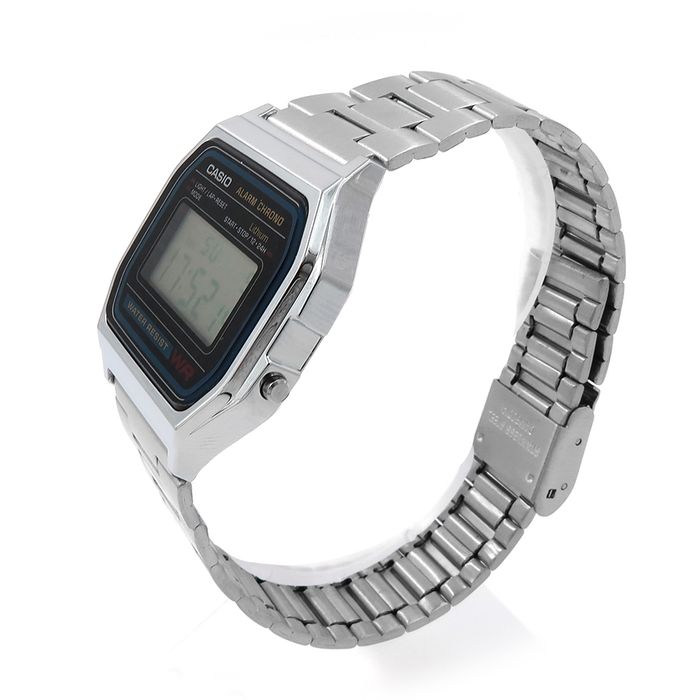 Relógio CASIO VINTAGE unissex digital prata A158WA-1DF - aconfianca