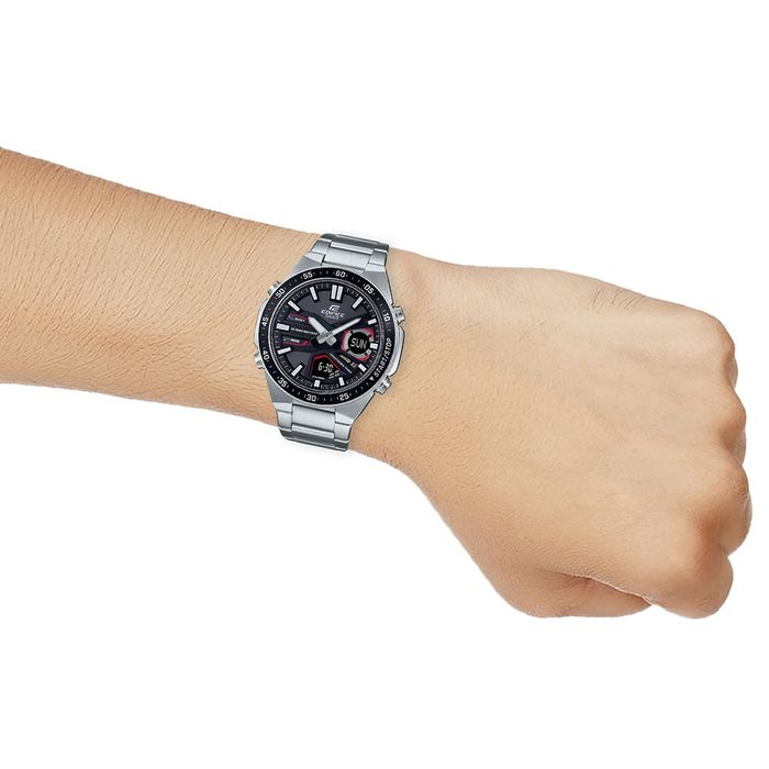 Relógio CASIO EDIFICE anadigi aço EFV-C110D-1A4VDF - aconfianca