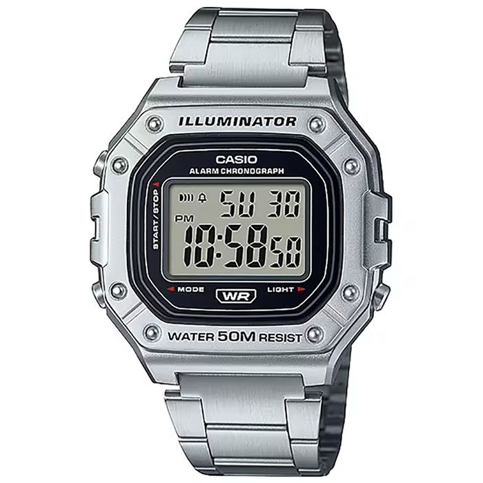 Relógio CASIO Illuminator masculino prata W-218HD-1AVDF aconfianca