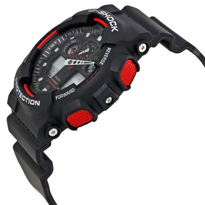 Relógio CASIO G-SHOCK masculino vermelho preto GA-100-1A4DR