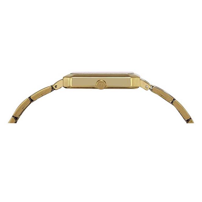 Relógio MONDAINE retangular dourado feminino 53766LPMVDE3 - aconfianca