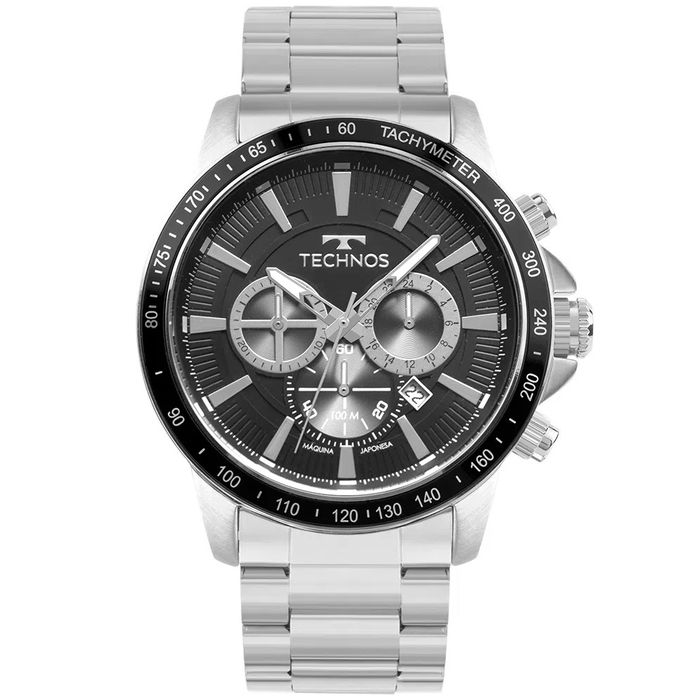 Relógio TECHNOS cronógrafo prata masculino JS26AEX/1P - aconfianca
