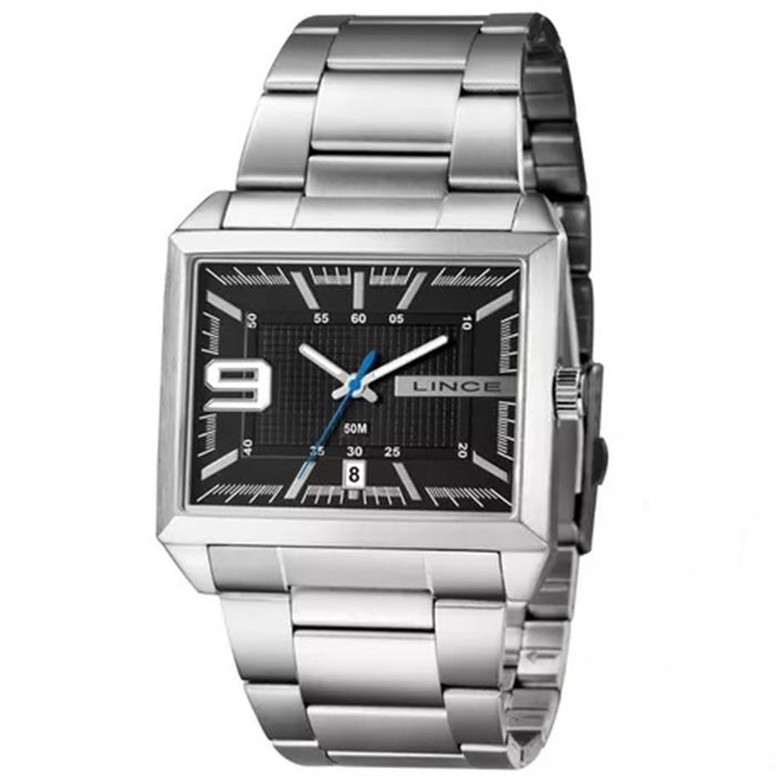 Relógio LINCE retangular prata masculino MQM4752L46 P2SX - aconfianca
