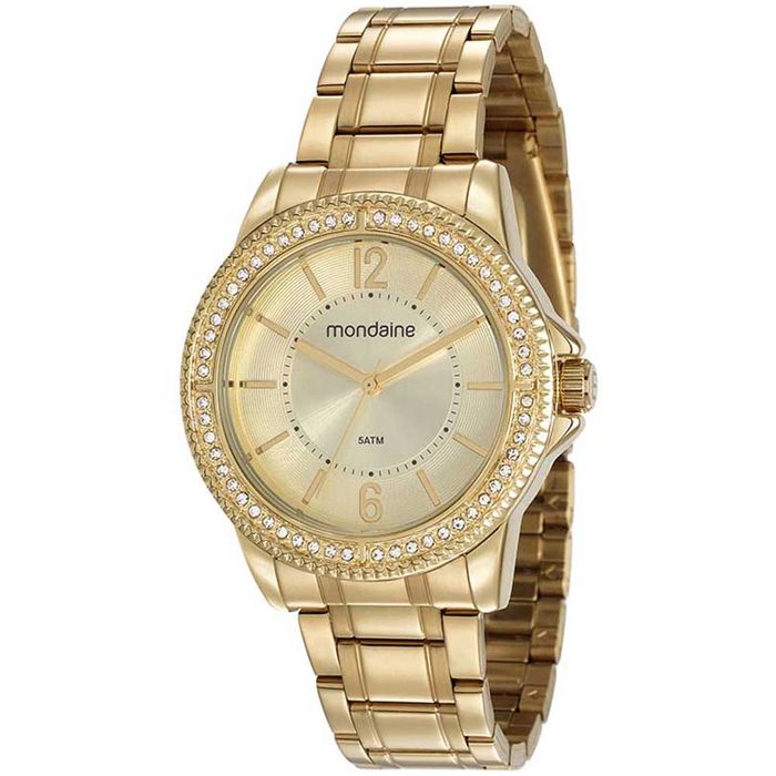 Relógio MONDAINE dourado feminino 53601LPMVDE4 - aconfianca