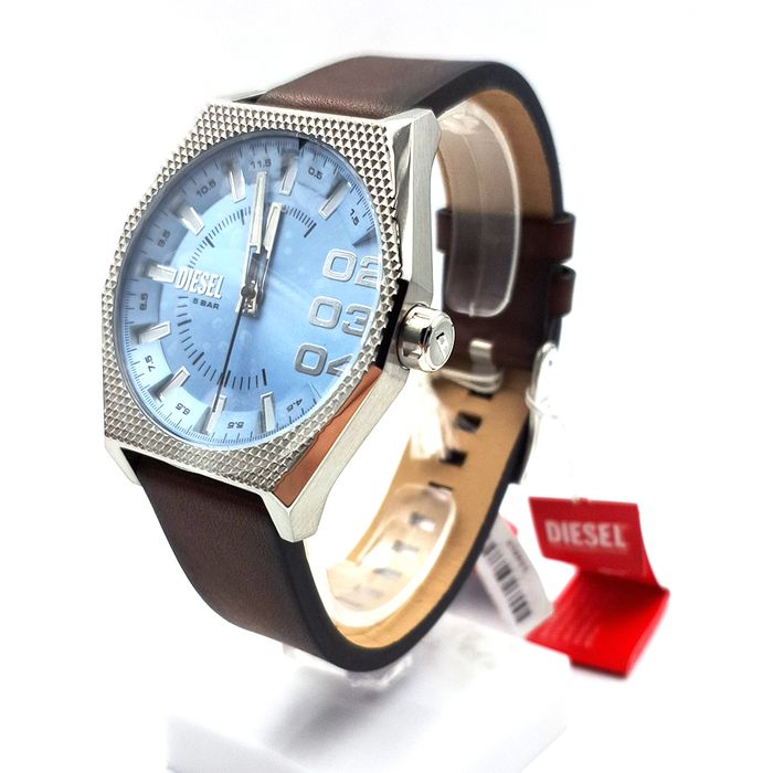 Relógio DIESEL Scraper couro masculino DZ2174B1 A2NX - aconfianca