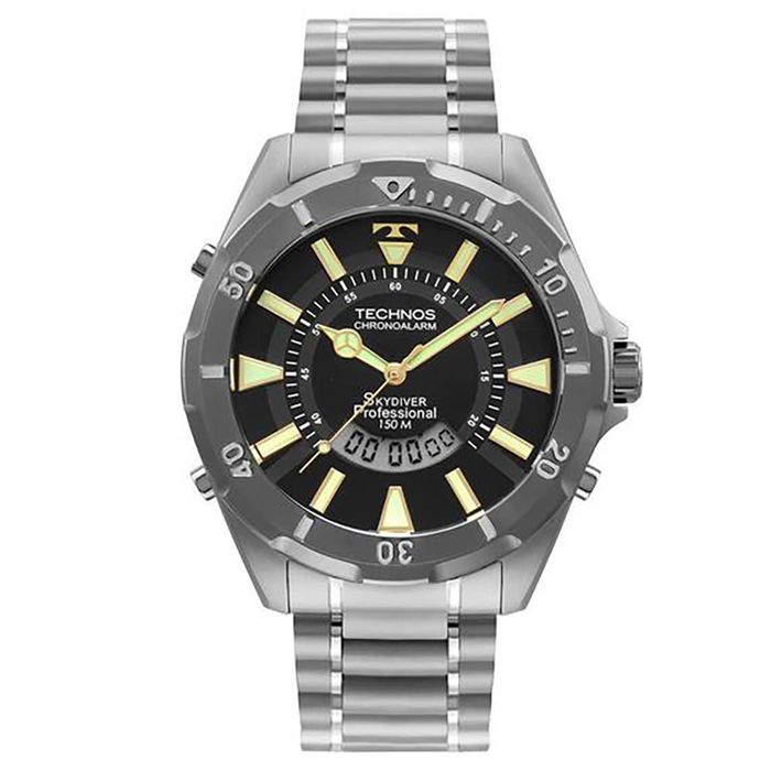 Relógio TECHNOS Skydiver titânio masculino WT2050AO/1H - aconfianca