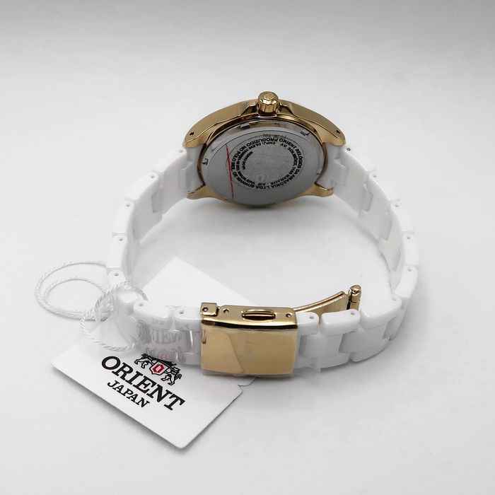 Relógio ORIENT feminino dourado branco FTSKM005 B1BX - aconfianca