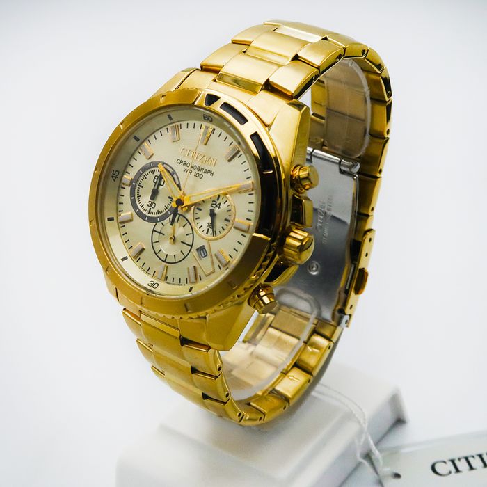 Relógio CITIZEN masculino cronógrafo dourado TZ30062G - aconfianca