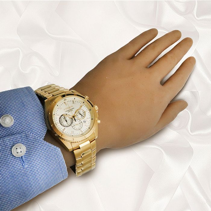 Relógio CITIZEN masculino cronógrafo dourado TZ30062G - aconfianca