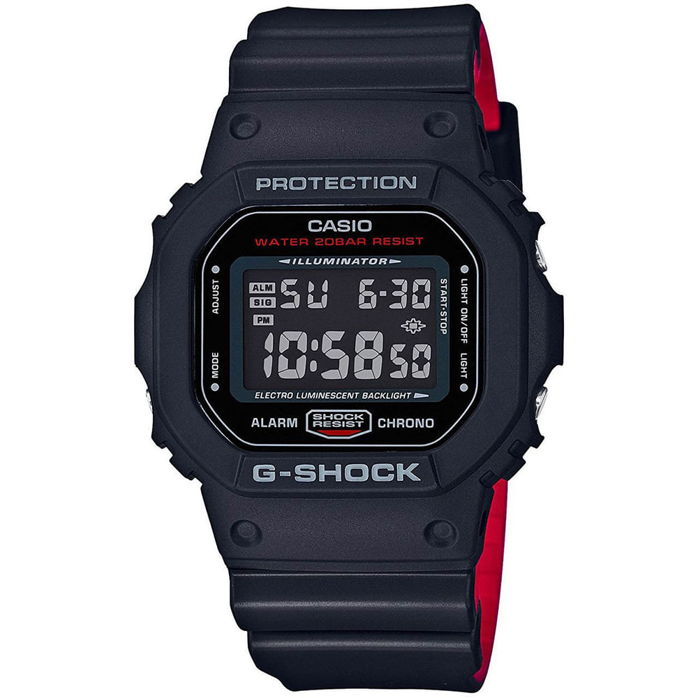 Relógio CASIO G-SHOCK preto digital masculino DW-5600UHR-1DR - aconfianca