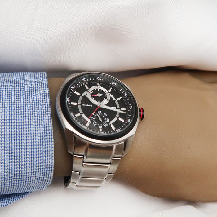 Relógio CITIZEN Eco-drive masculino preto prata TZ30375T - aconfianca