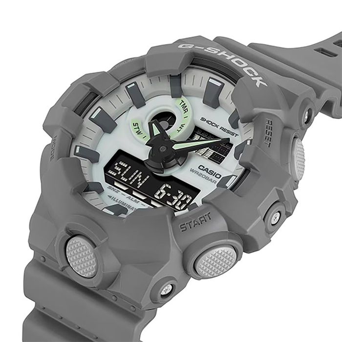 Relógio CASIO G-SHOCK cinza anadigi masculino GA-700HD-8ADR
