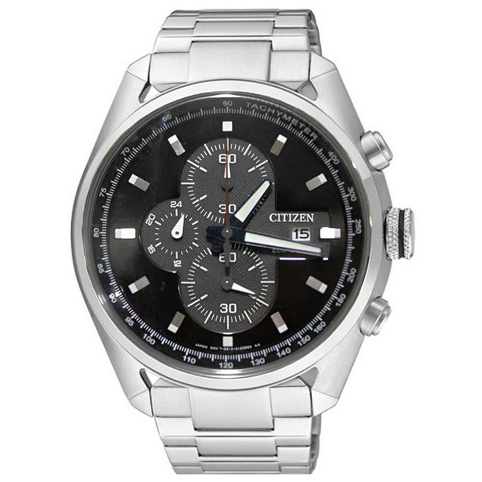 Relógio CITIZEN eco-drive masculino cronógrafo preto TZ30240T