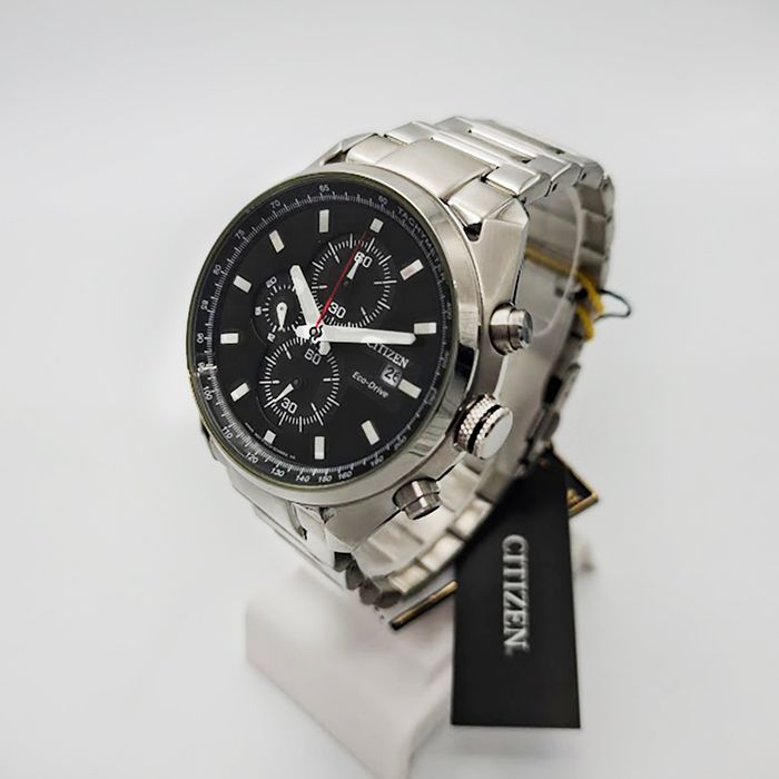 Relógio CITIZEN eco-drive masculino cronógrafo preto TZ30240T