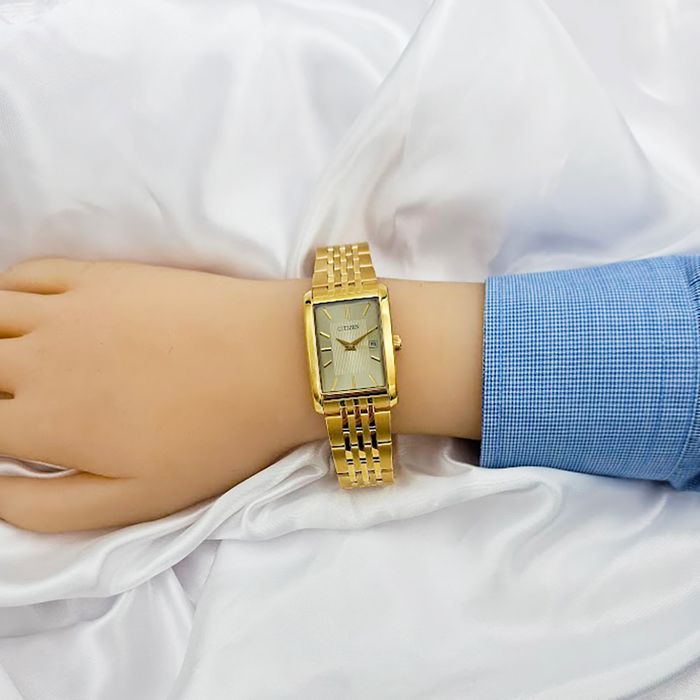 Relógio CITIZEN feminino analógico quadrado dourado TZ20546G