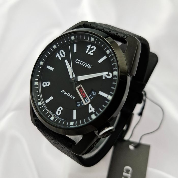 Relógio CITIZEN Eco-drive analógico couro preto TZ20028P - aconfianca