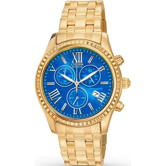 時計 CITIZEN Eco-Drive Radio Controlled Relógio CITIZEN Eco-drive cronógrafo azul dourado TZ20171A
