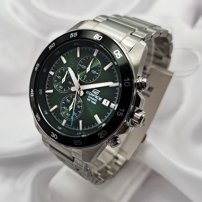 Relógio CASIO EDIFICE cronógrafo verde prata EFR-526D-3AVUDF