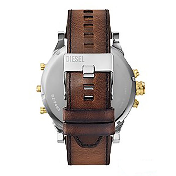 Relógio DIESEL Mr. Daddy couro masculino DZ7483B1 G1NX - aconfianca