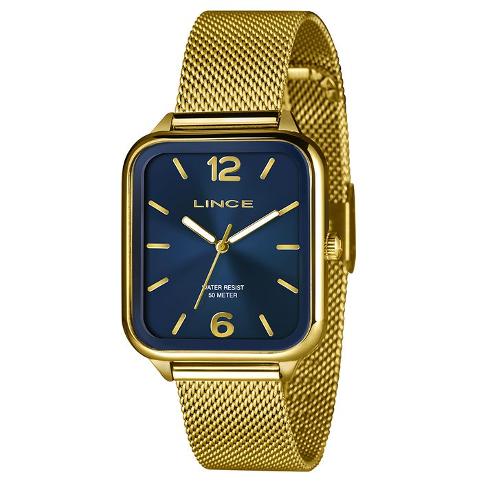 Relógio LINCE masculino analógico azul dourado MQGH213L34 D2KX