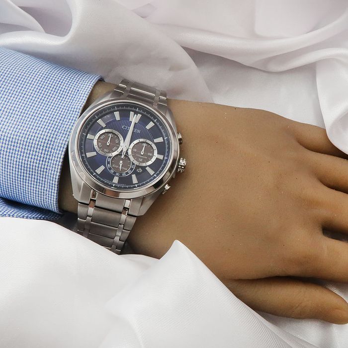 Relógio CIRelógio CITIZEN Eco-drive titanium cronógrafo azul