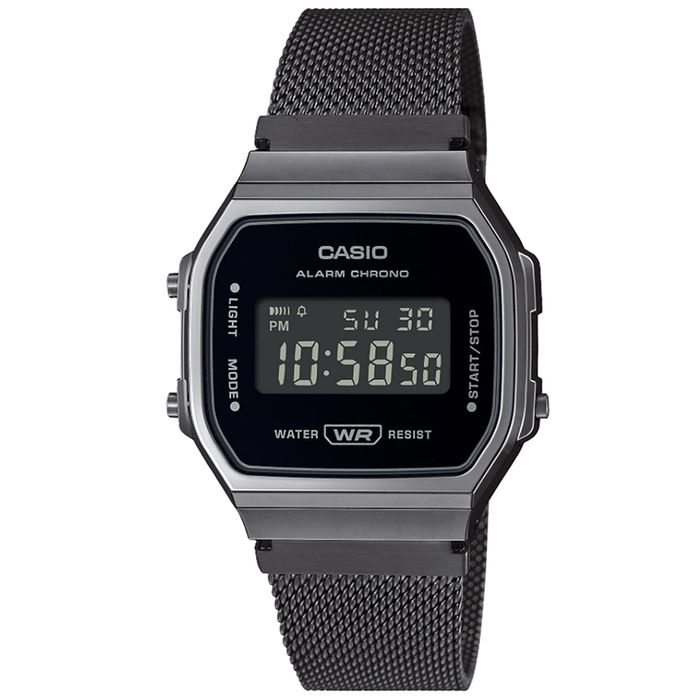 Relógio CASIO VINTAGE digital pulseira esteira A168WEMB-1BDF