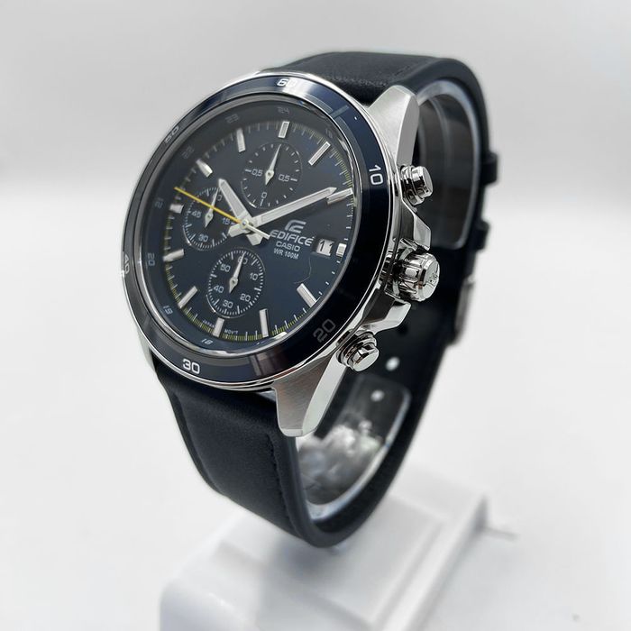 Relógio CASIO EDIFICE masculino couro EFR-526L-2CVUDF - aconfianca