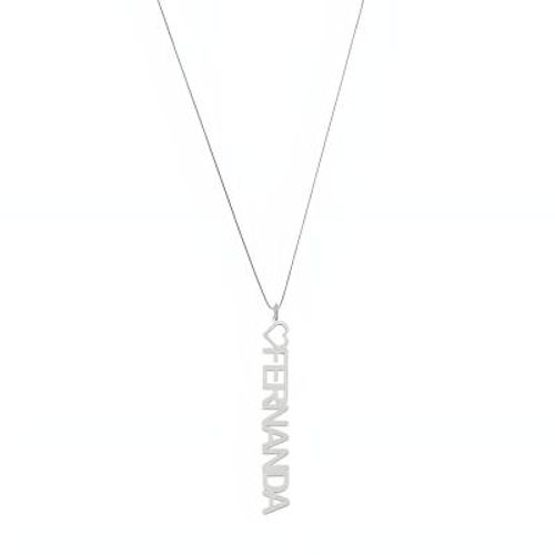 Pingente de Prata de Nome Vertical com Corrente 45Cm Mod 54056 Ping De Nome Vertical Corrente 45Cm Orion 54056