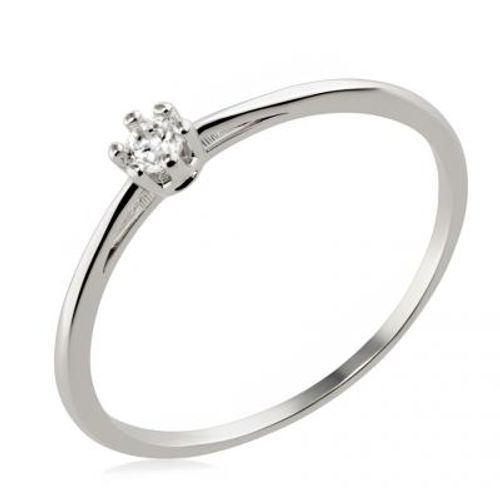 Anel de Prata Solitário com Zircônia mod 953081