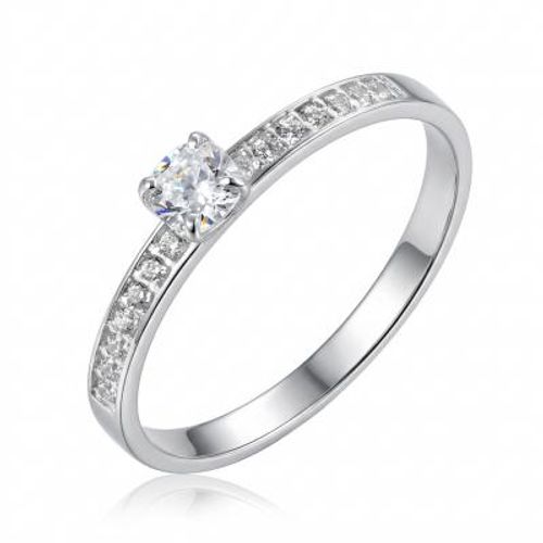 Anel de Prata Solitário com Zircônia mod 953083