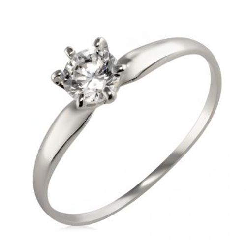 Anel de Prata Solitário com Zircônia mod 102379